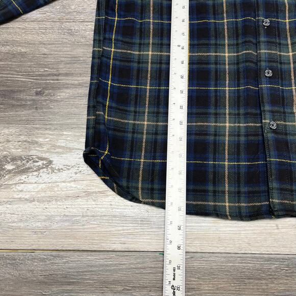 Eddie Bauer Favorite Flannel Tartan Blue Mens M Relaxed Fit Outdoor Button Shirt - Picture 7 of 9